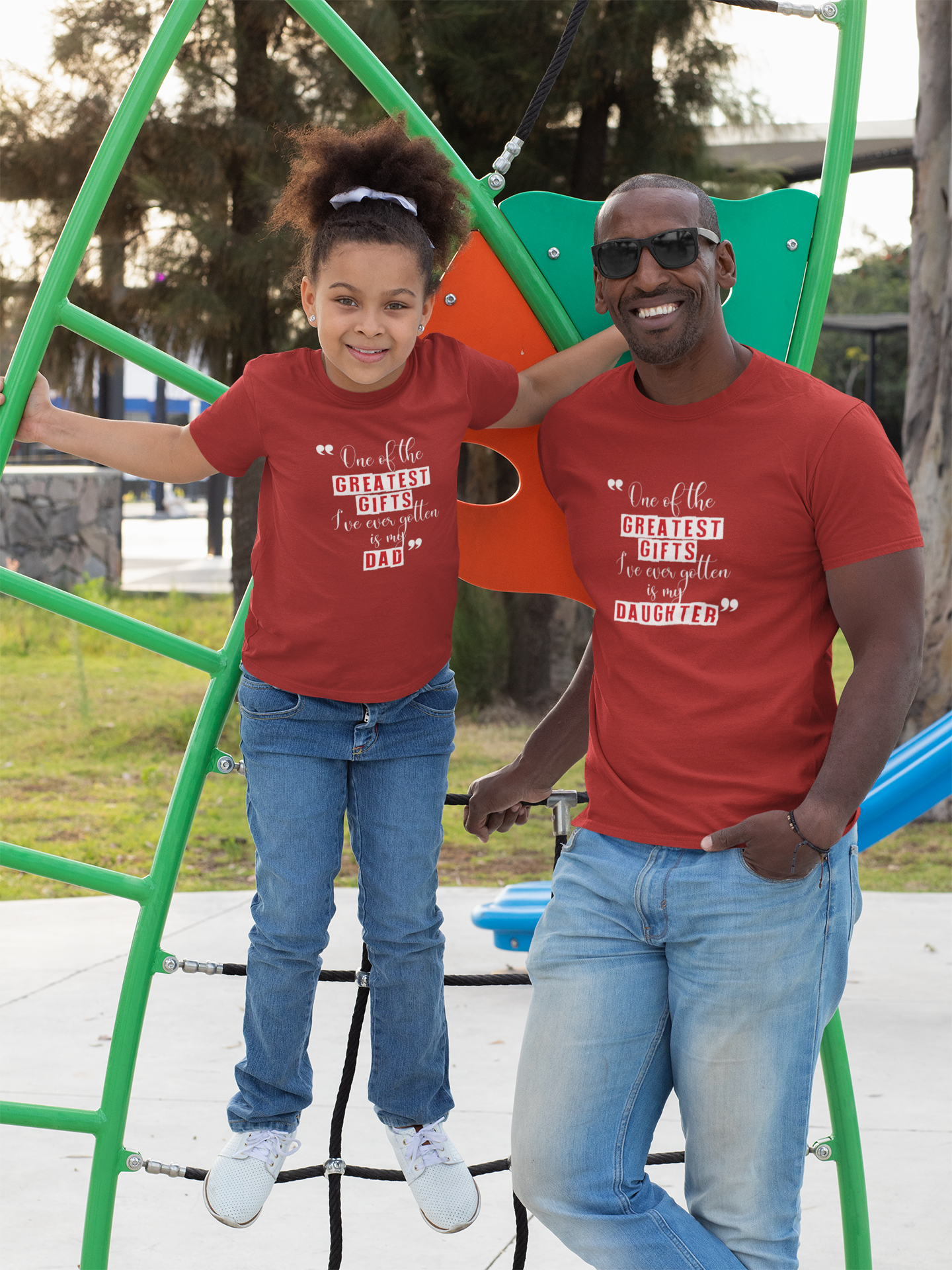 Greatest Gifts Father and Daughter Red Matching T-Shirt- FunkyTradition