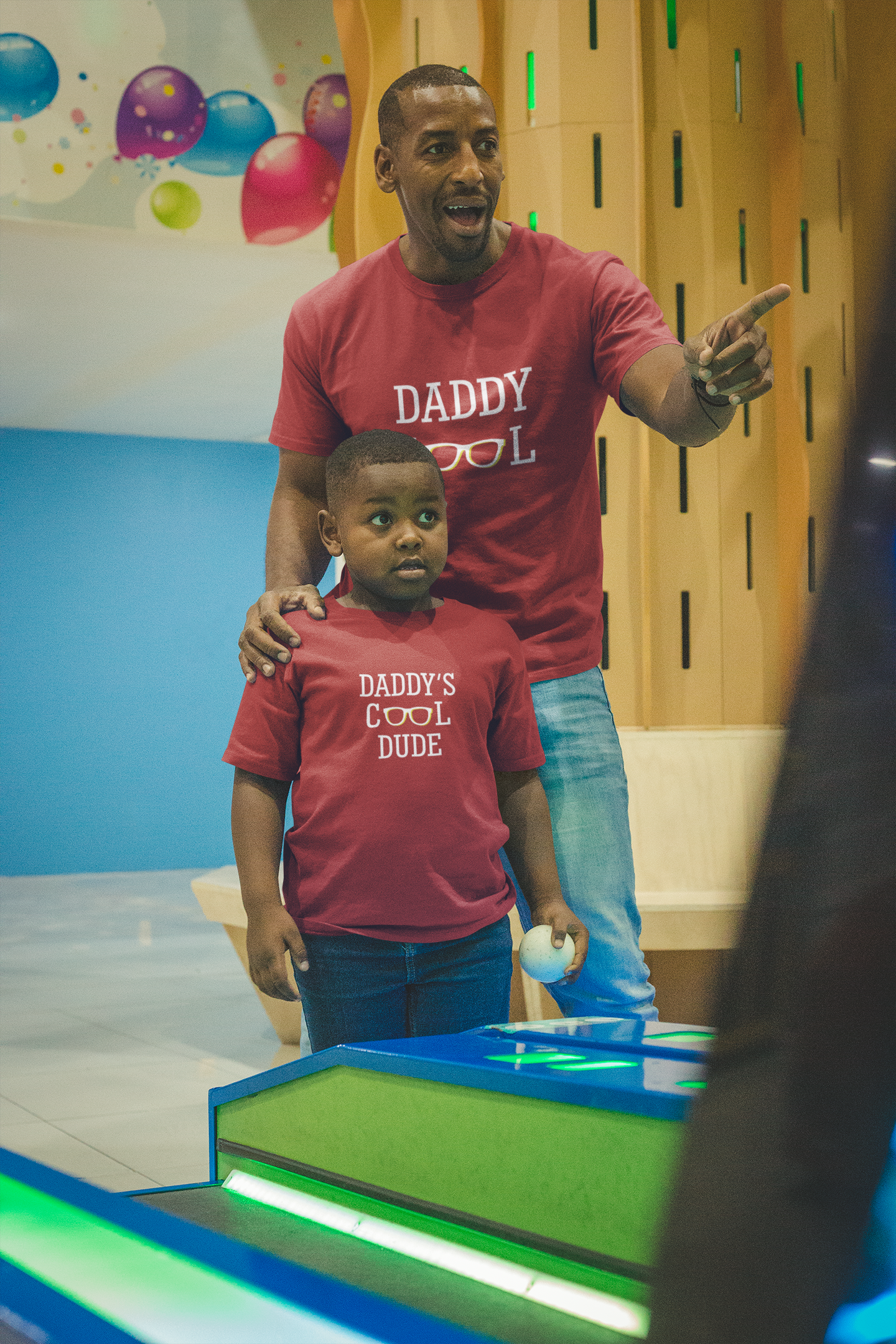 Daddy Cool Father and Son Red Matching T-Shirt- FunkyTradition