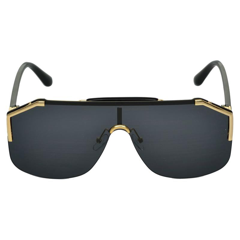 Rectangle Grey And Gold Sunglasses For Men And Women-FunkyTradition
