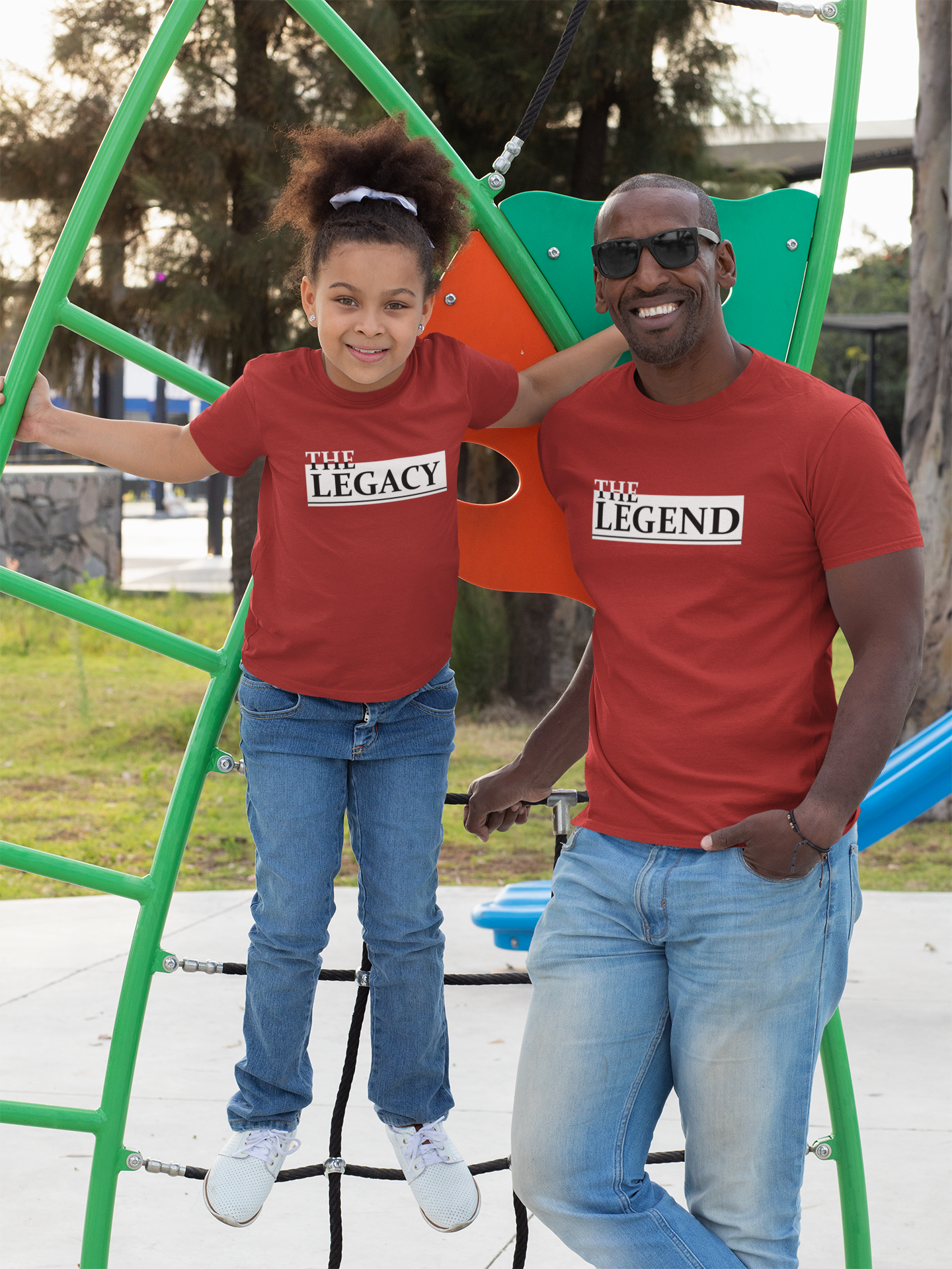 The Legend Father and Daughter Red Matching T-Shirt- FunkyTradition