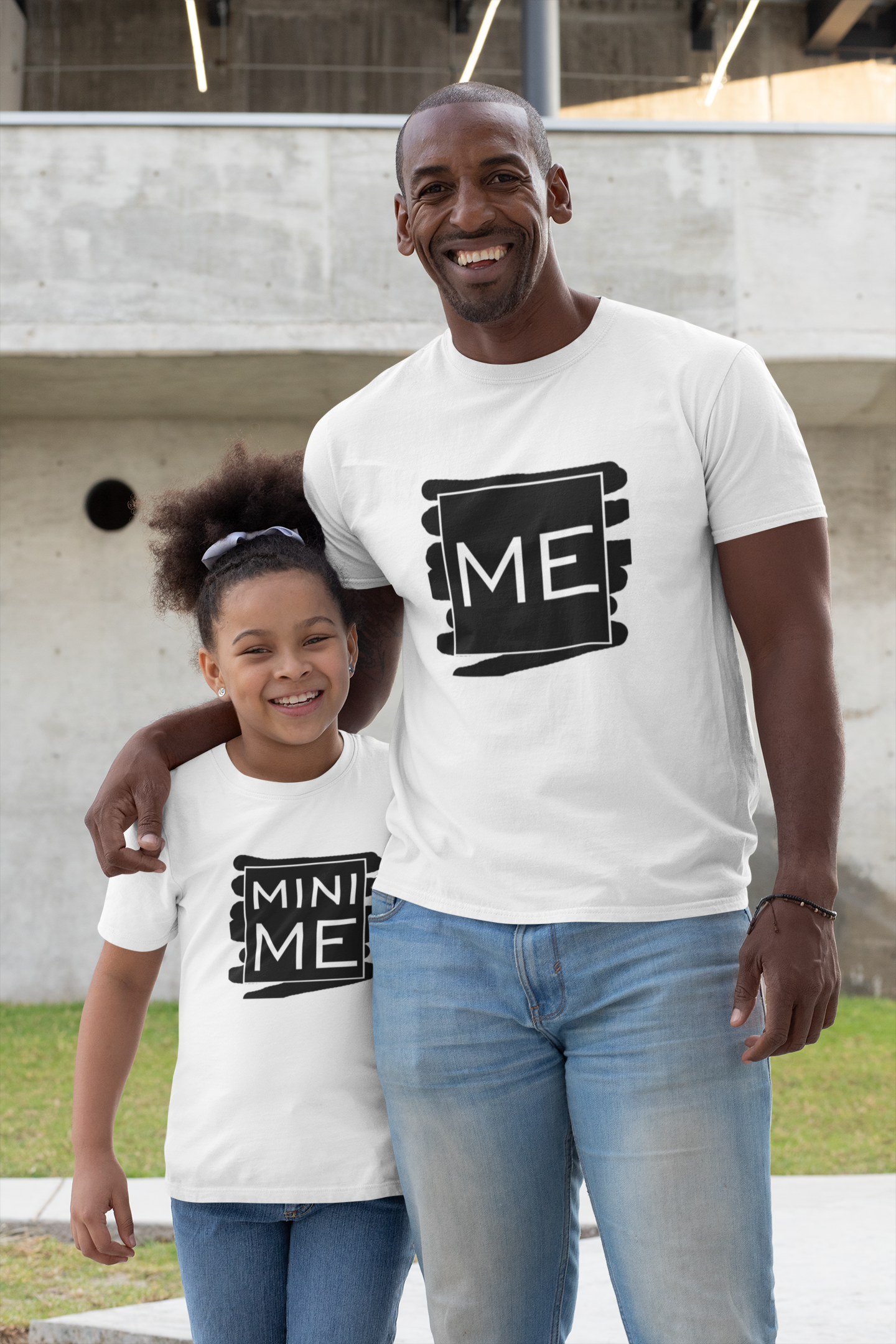 Me Father and Daughter White Matching T-Shirt- FunkyTradition