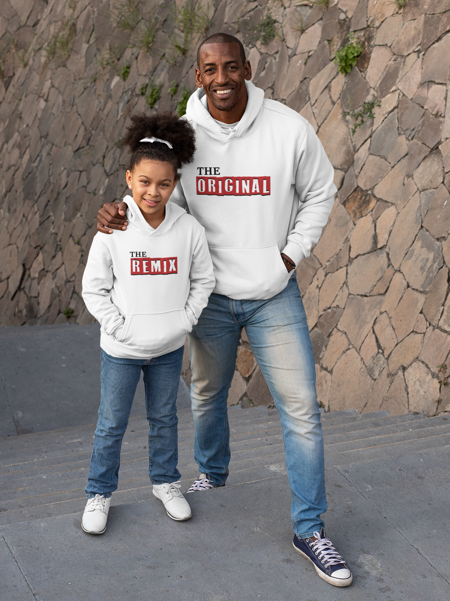 The Original Father and Daughter White Matching Hoodies- FunkyTradition