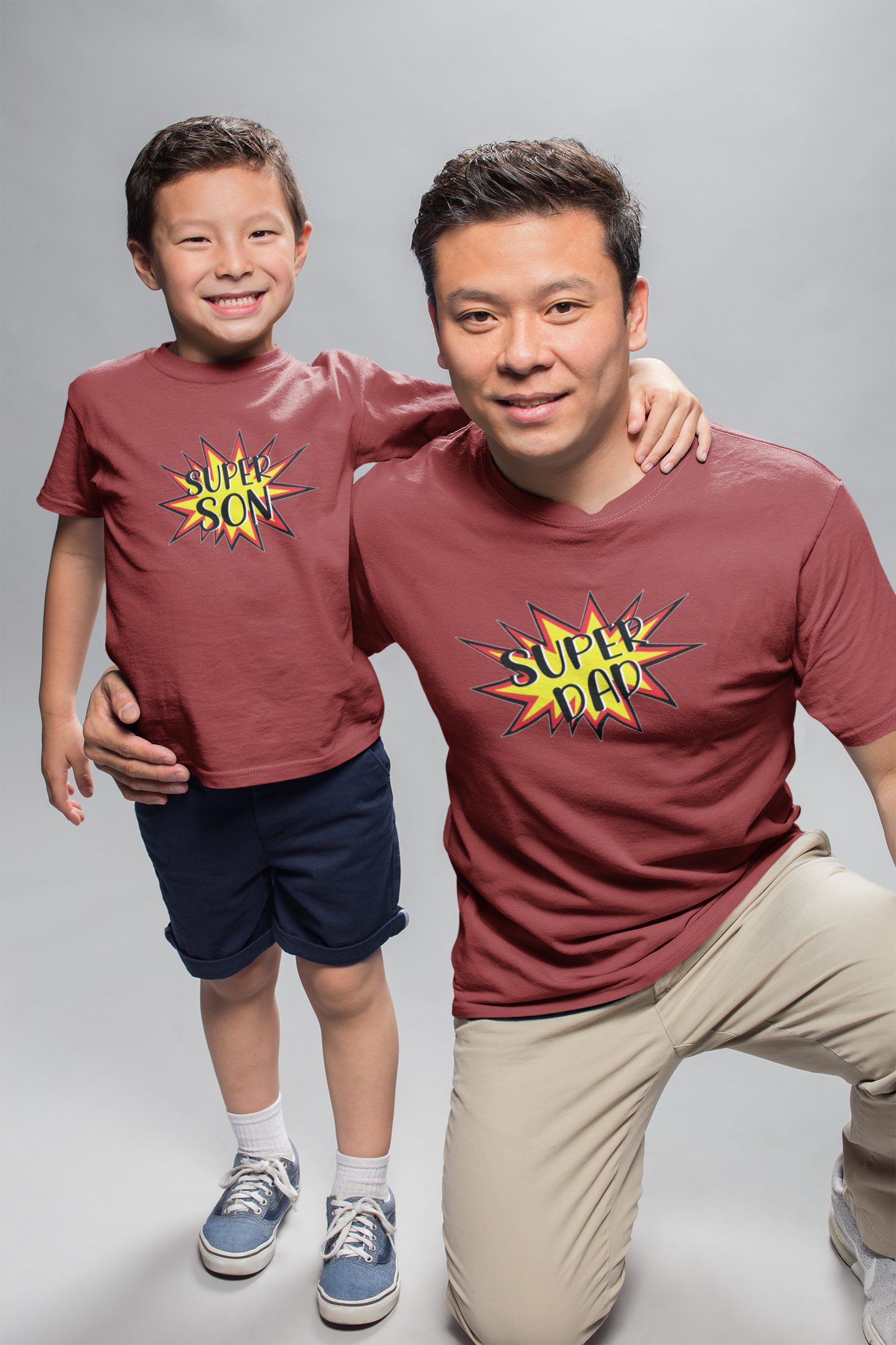 Super Dad Father and Son Red Matching T-Shirt- FunkyTradition