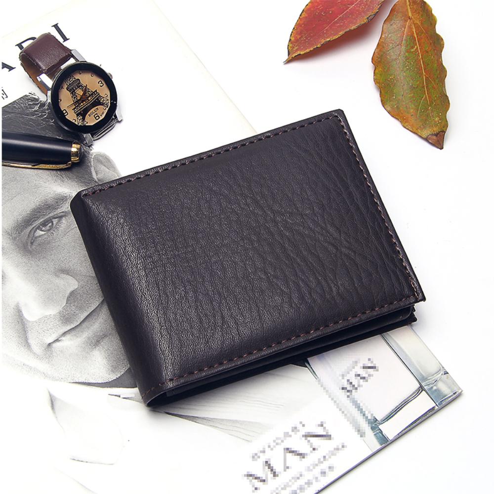 Luxury Solid Slim Leather Wallet For Men-FunkyTradition