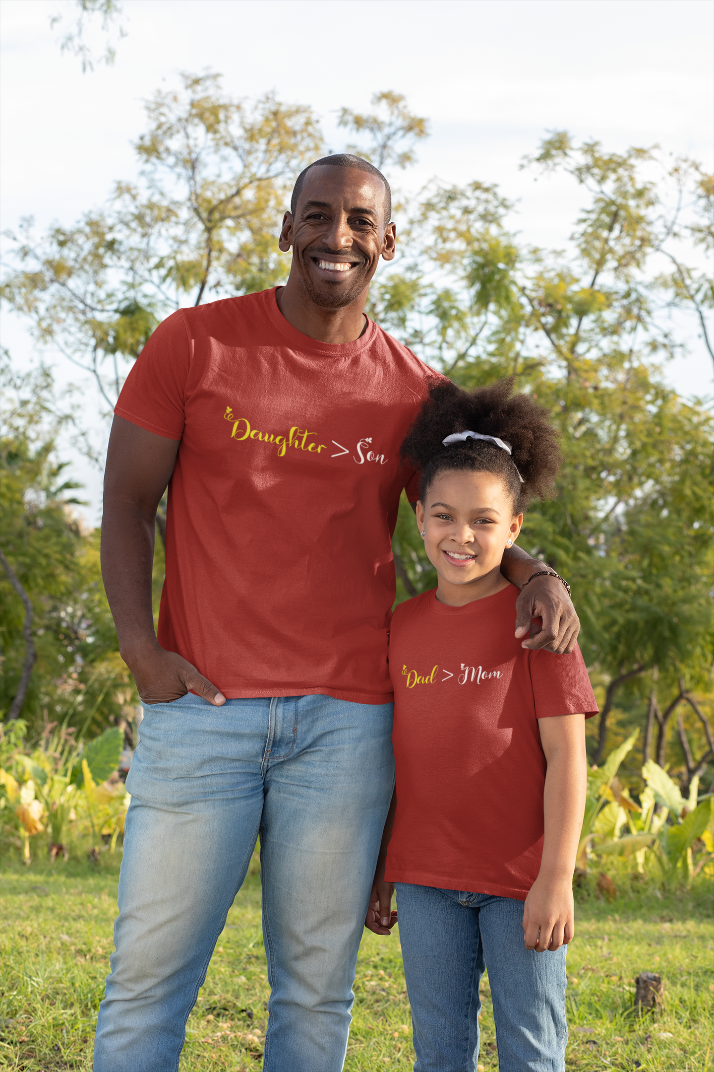 Dad Father and Daughter Red Matching T-Shirt- FunkyTradition