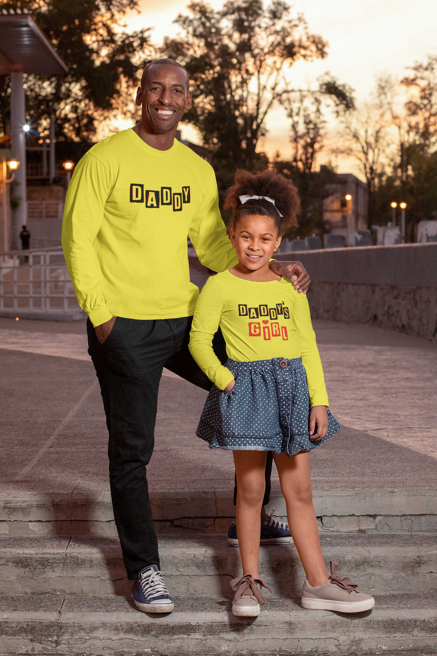 Daddy Father and Daughter Yellow Matching T-Shirt- FunkyTradition