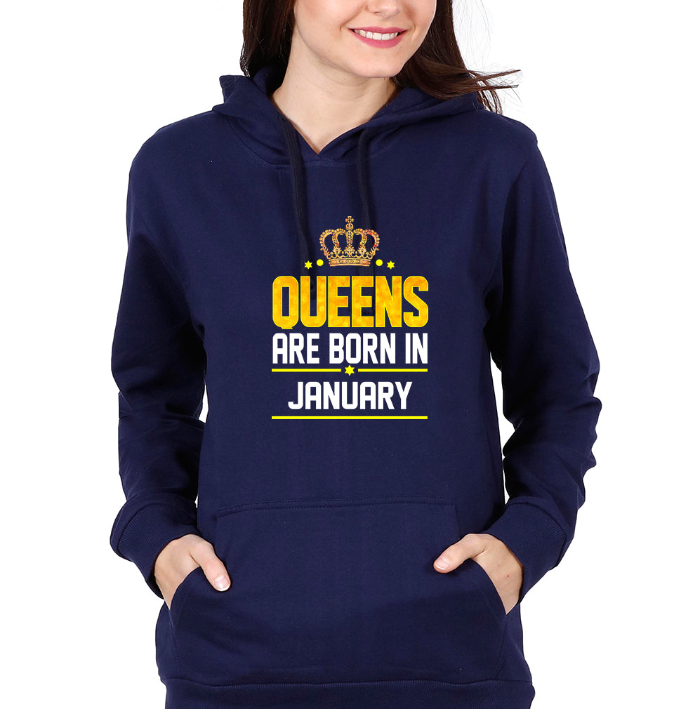 Queens Are Born In January Hoodies for Women-FunkyTradition