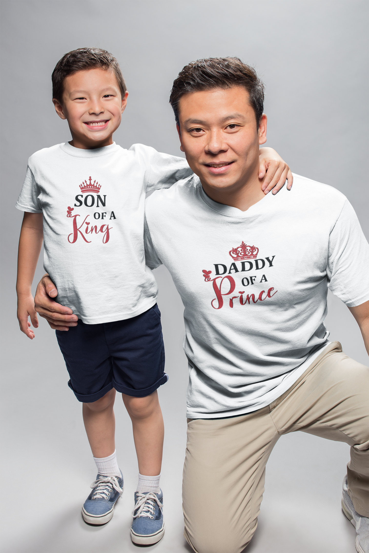 Daddy OF A Prince Father and Son White Matching T-Shirt- FunkyTradition