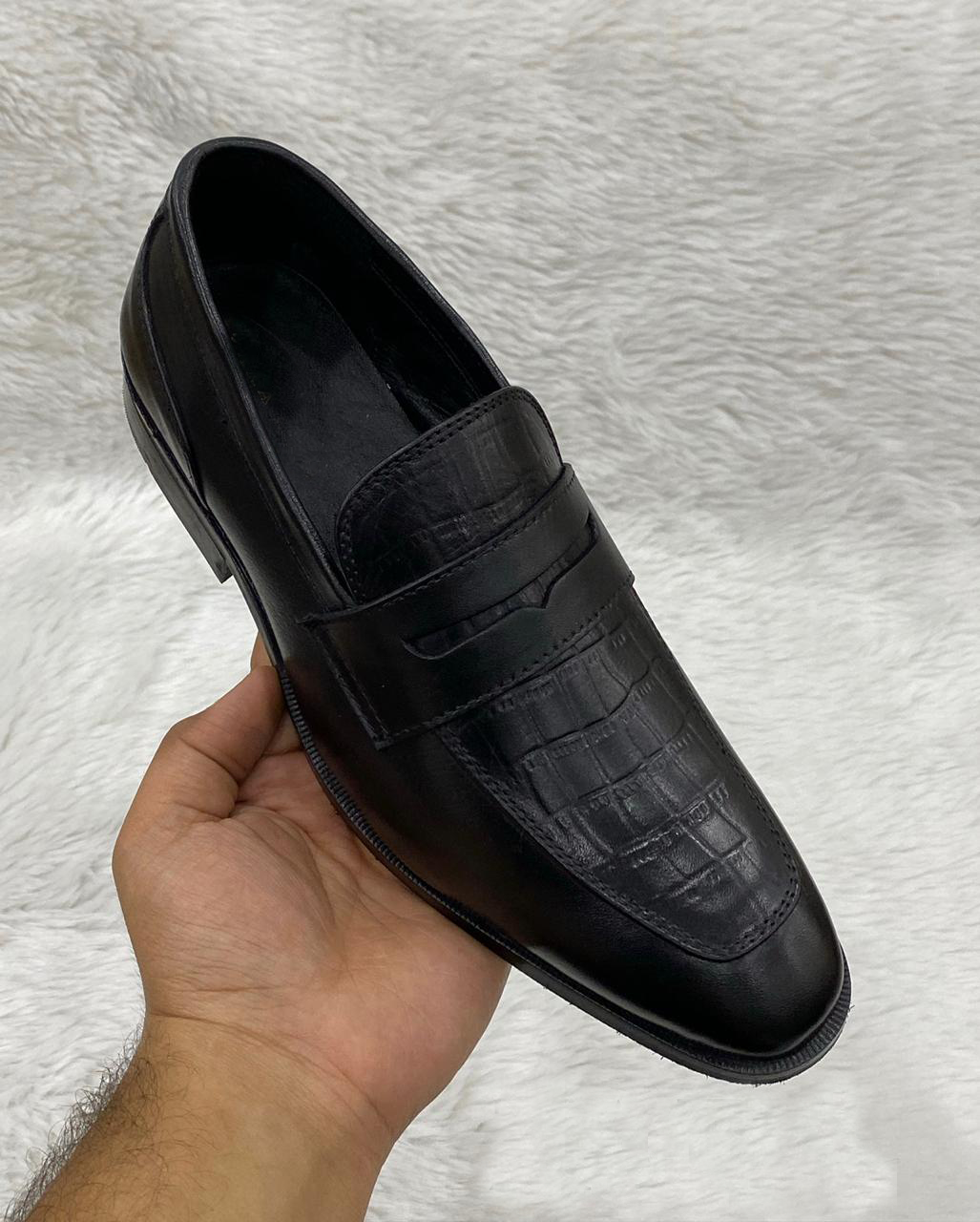 Stylish Leather Patent Slipons With Tassles For Men-FunkyTradition