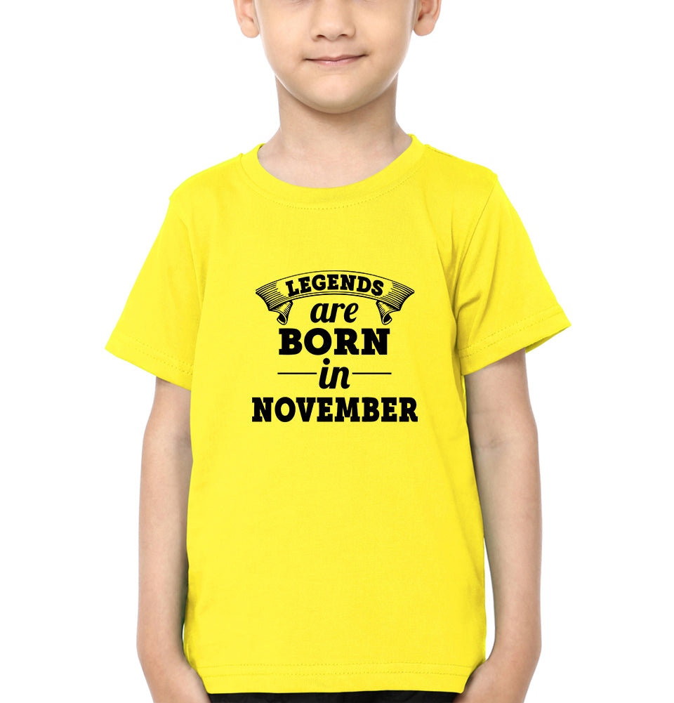 Legends are Born in November Half Sleeves T-Shirt for Boy-FunkyTradition