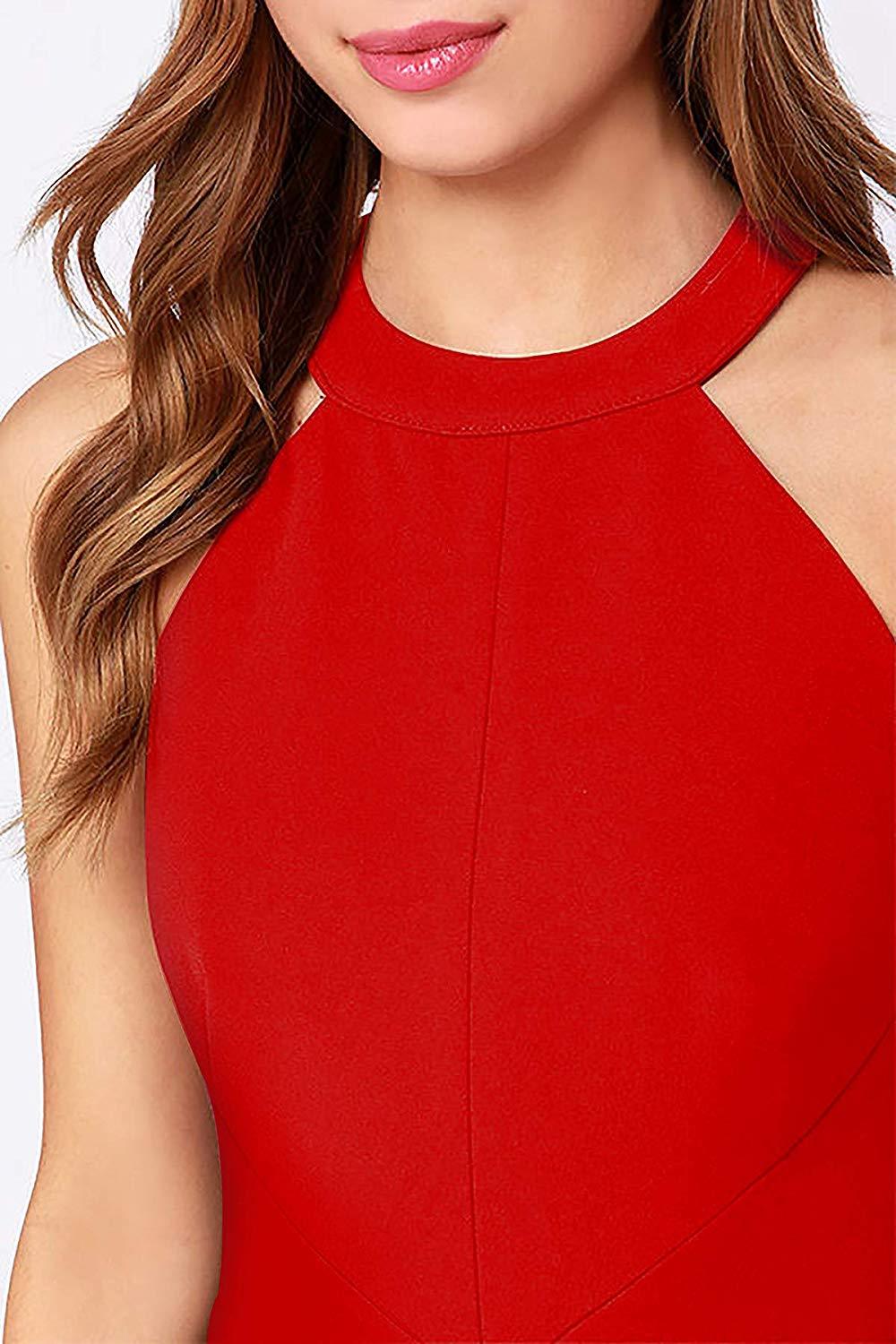 Red High Neck One Piece