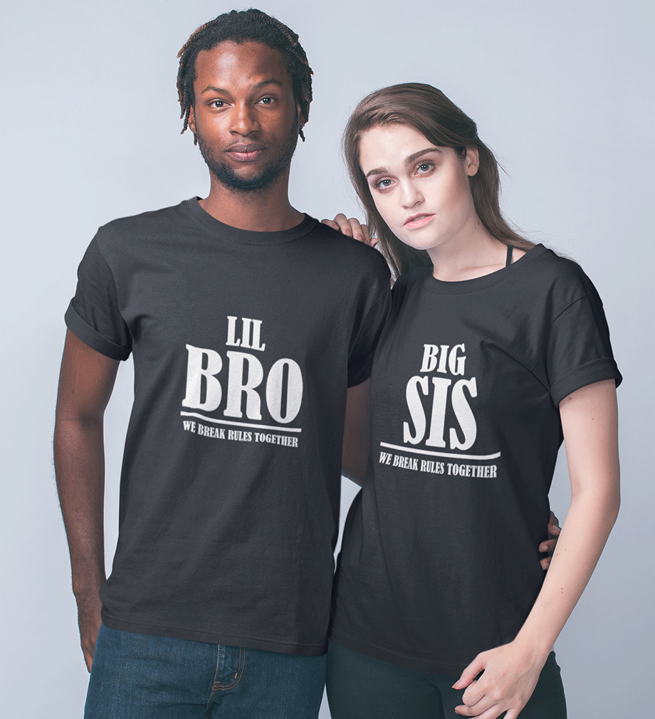 Little Brother Big Sister Brother and Sister Matching T-Shirts- FunkyTradition