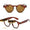 Stylish Vintage Round Flip Up Sunglasses Transparent Frame Women Men - FunkyTradition