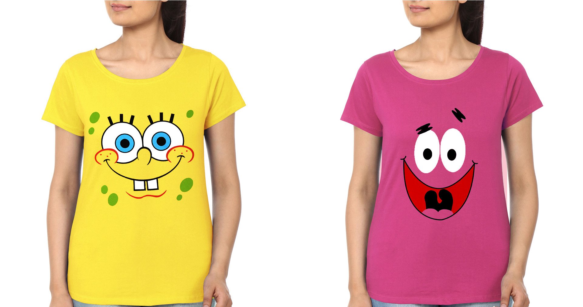 Spongebob BFF Half Sleeves T-Shirts-FunkyTradition