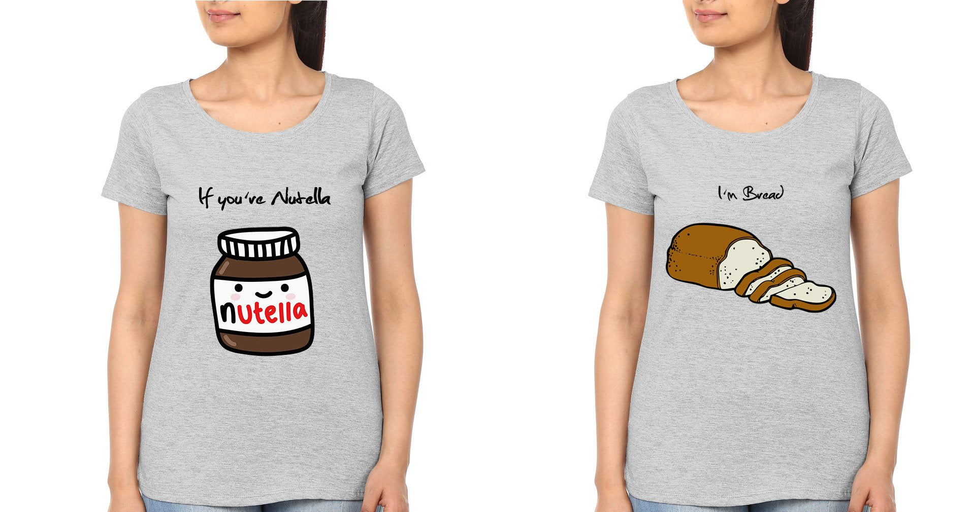 Nutella Bread Sister Sister Half Sleeves T-Shirts -FunkyTradition