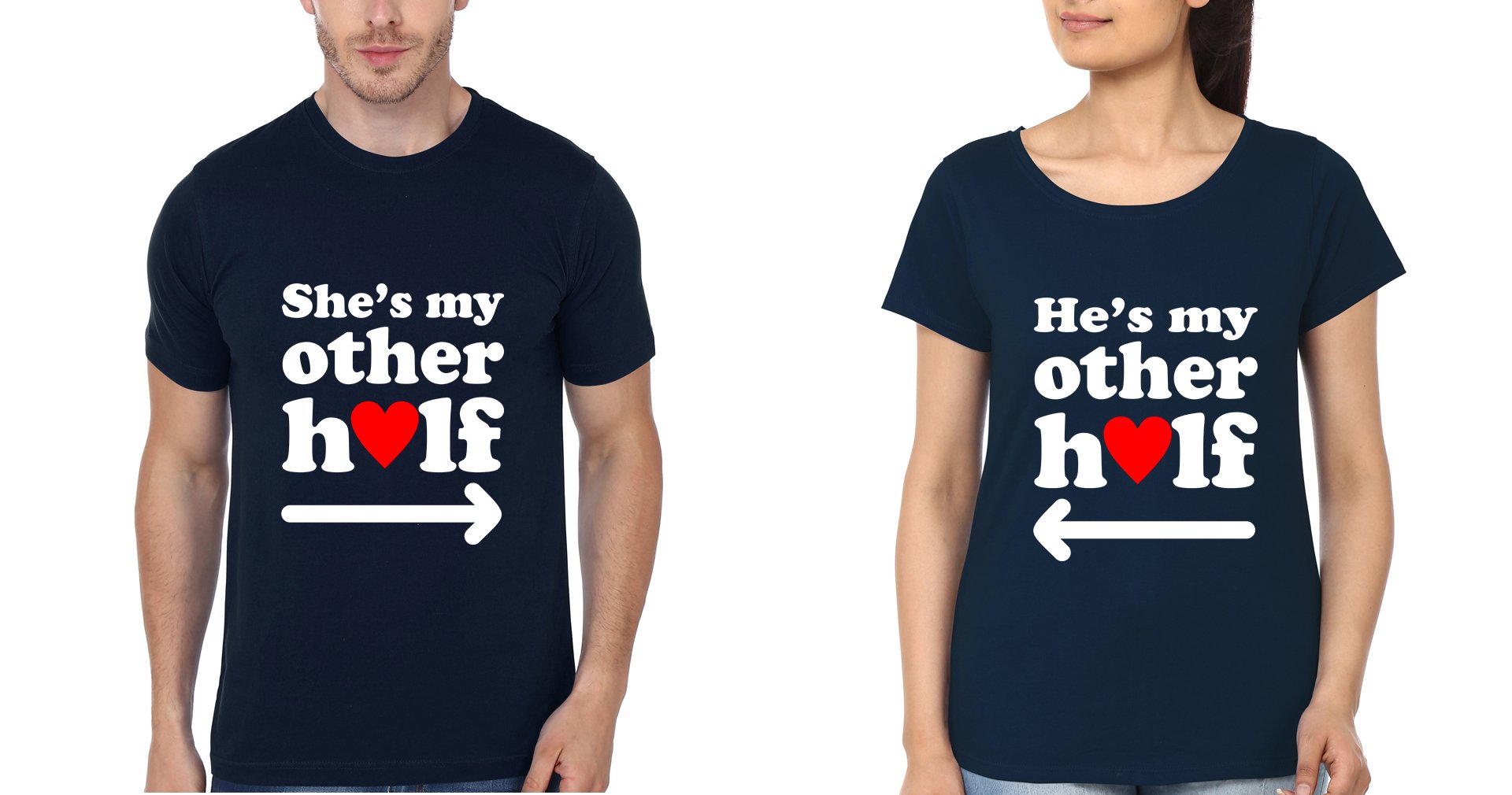 Other Half Couple Half Sleeves T-Shirts -FunkyTradition