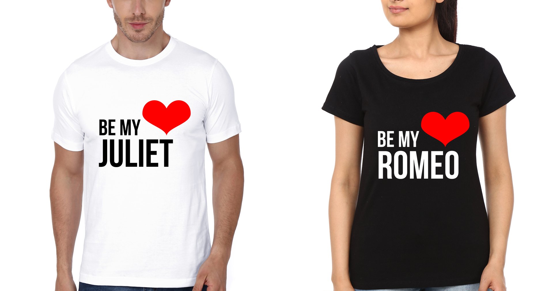 Romeo Juliet Couple Half Sleeves T-Shirts -FunkyTradition