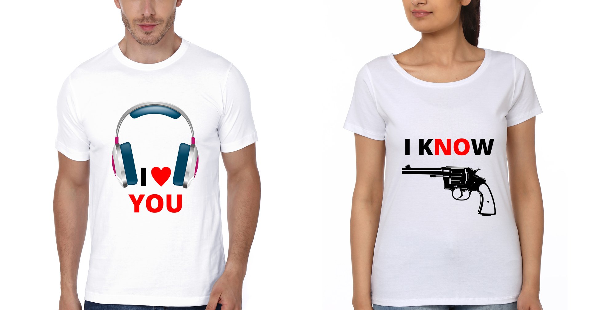I Know Couple Half Sleeves T-Shirts -FunkyTradition