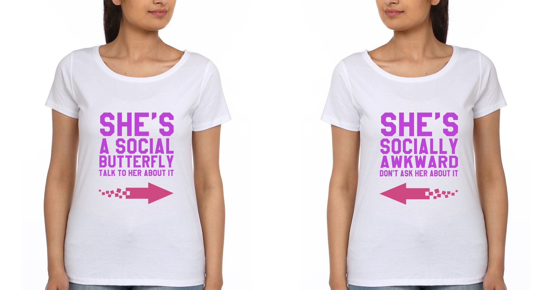 Social BFF Half Sleeves T-Shirts-FunkyTradition