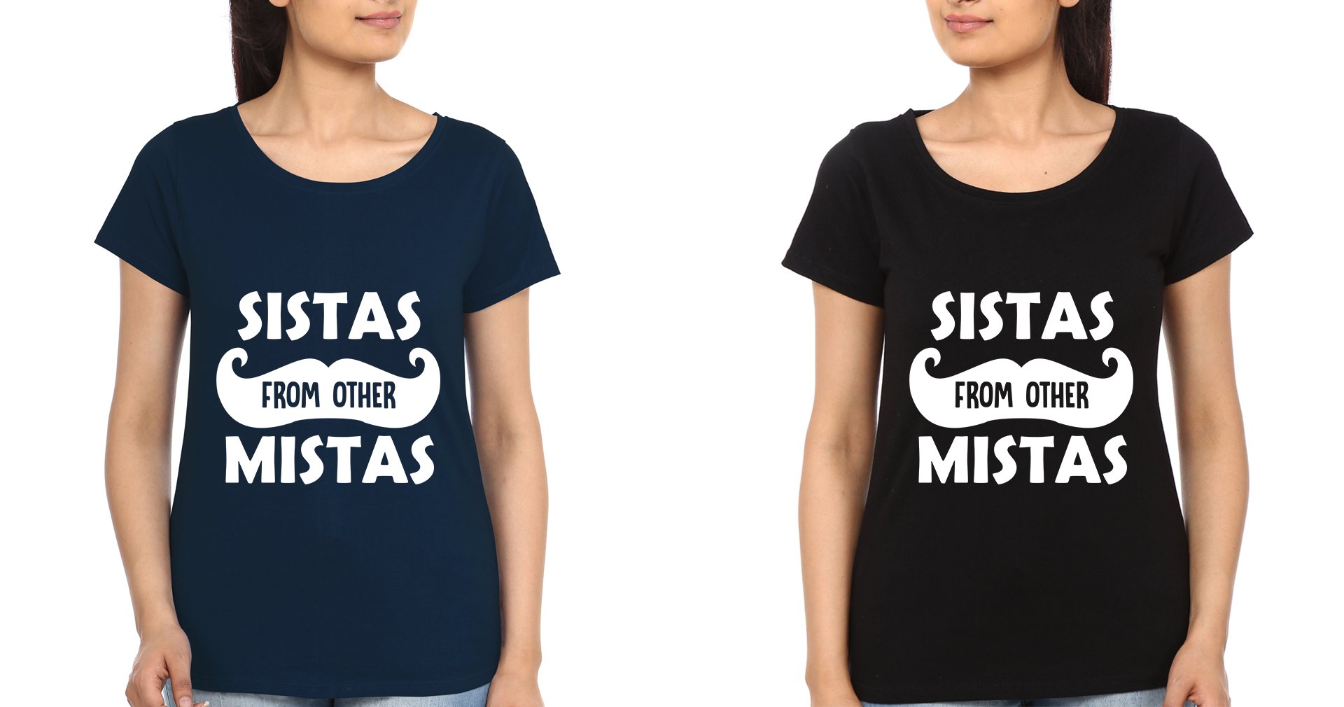 Sista BFF Half Sleeves T-Shirts-FunkyTradition
