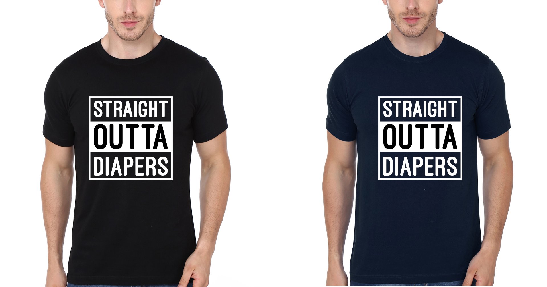 Straight Outta Diapers Brother-Brother Half Sleeves T-Shirts -FunkyTradition
