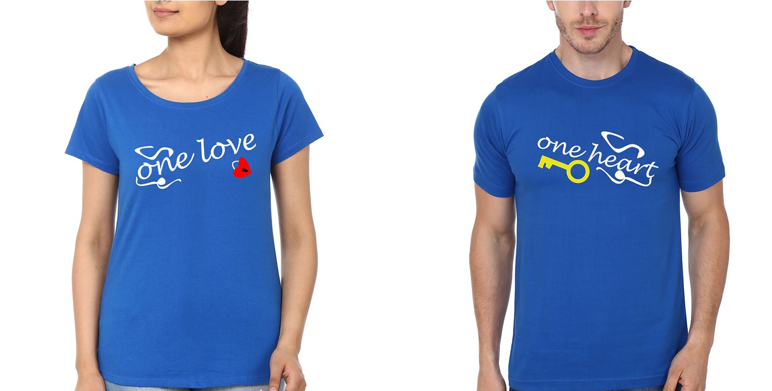 One Love Couple Half Sleeves T-Shirts -FunkyTradition