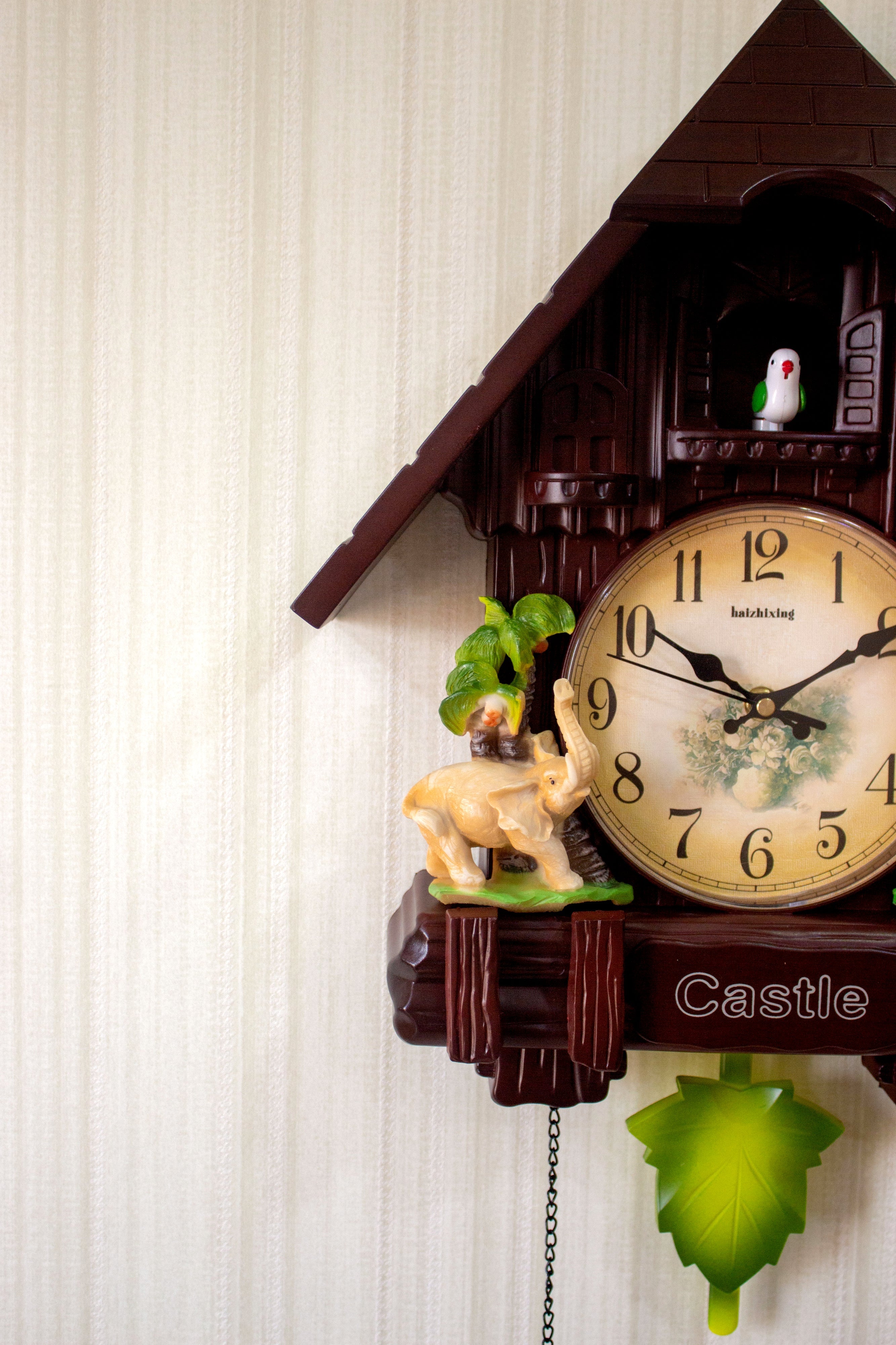 FunkyTradition Hanging Cuckoo Wall Clock for Home Office Decor and Gifts Brown 70 CM Tall- FunkyTradition