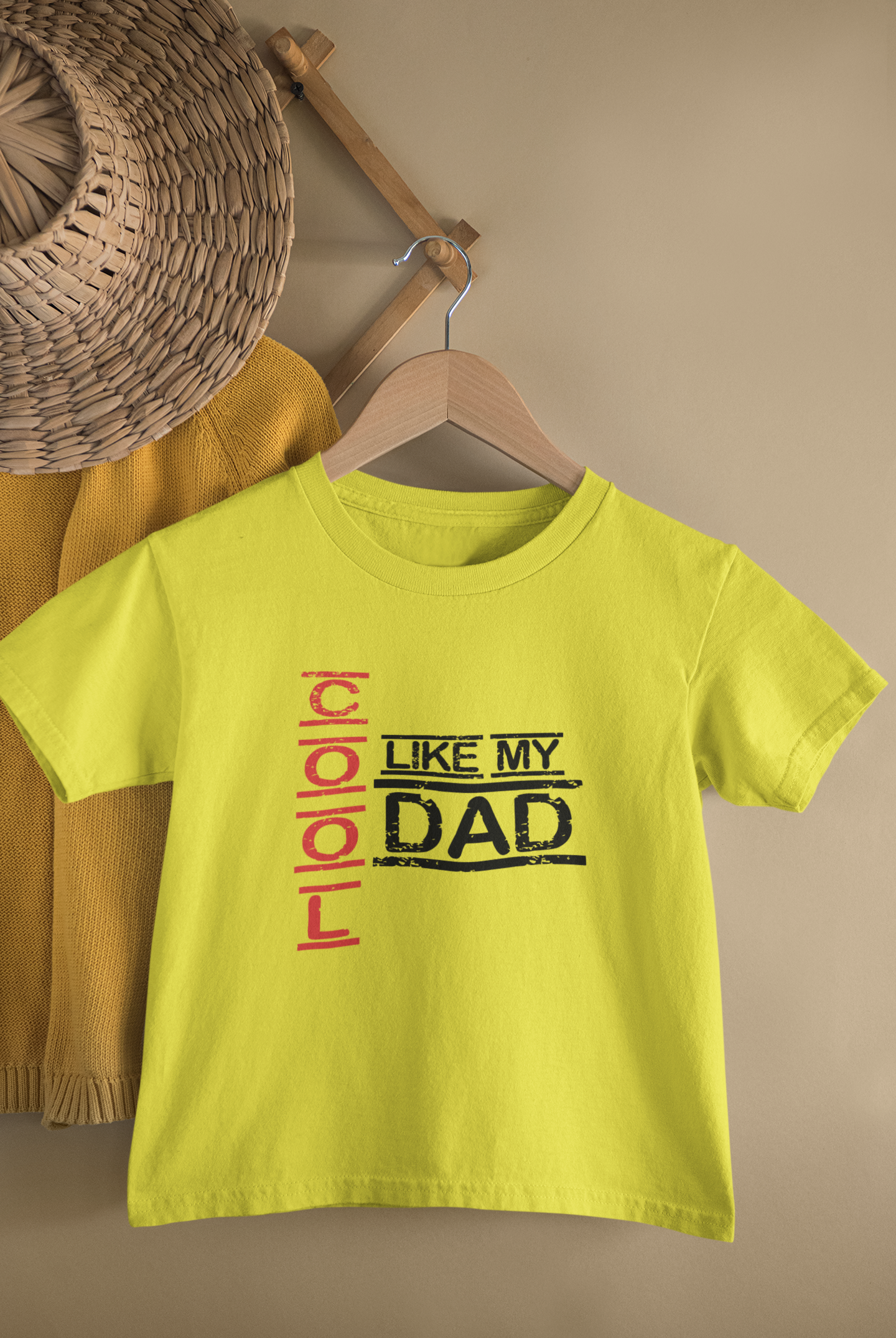 Cool Like My Dad Father and Daughter Yellow Matching T-Shirt- FunkyTradition
