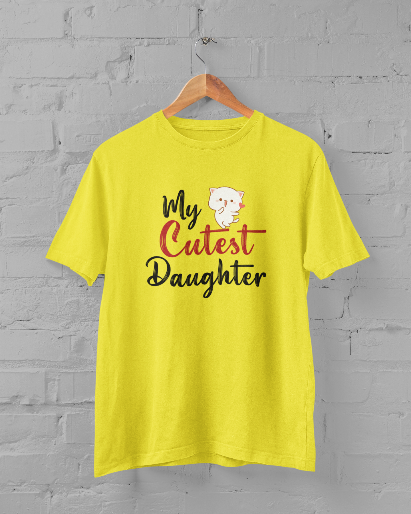 My Cutest Daughter Father and Daughter Yellow Matching T-Shirt- FunkyTradition