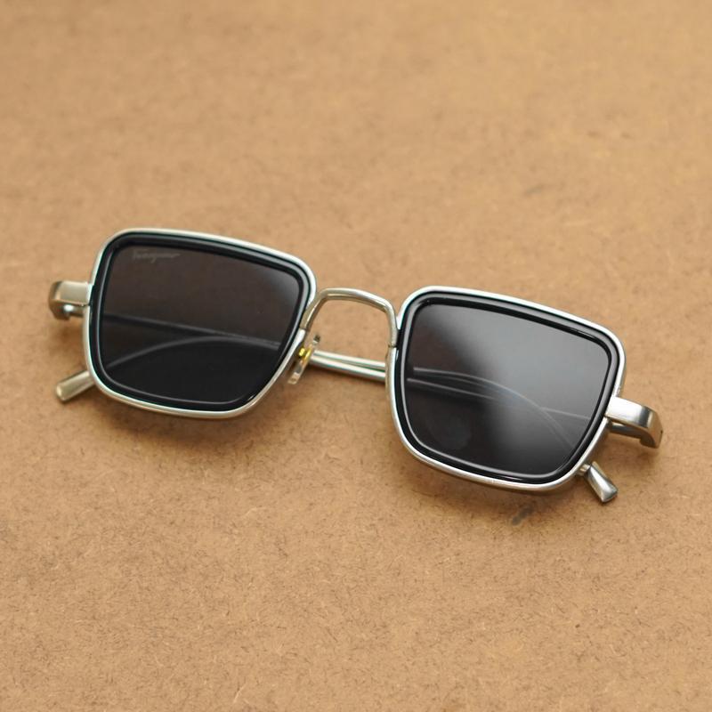 Gold Black Kabir Singh Square Sunglasses For Men And Women-FunkyTradition