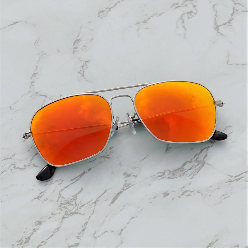 Raees Gold and Orange mercury Square Sunglasses For Men And Women-FunkyTradition