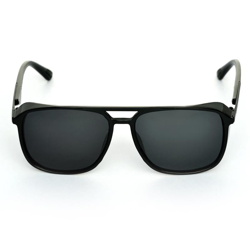 Rectangle Black And Black Polarized Sunglassess For Men And Women-FunkyTradition