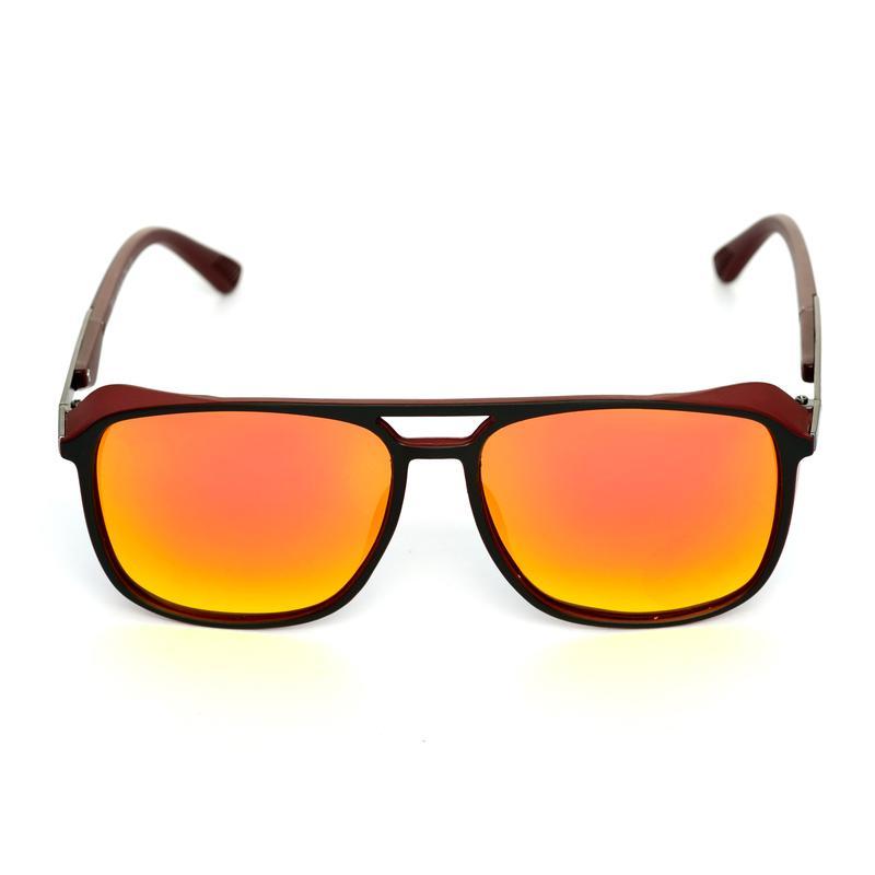 Rectangle Orange And Brown Polarized Sunglasses For Men And Women-FunkyTradition