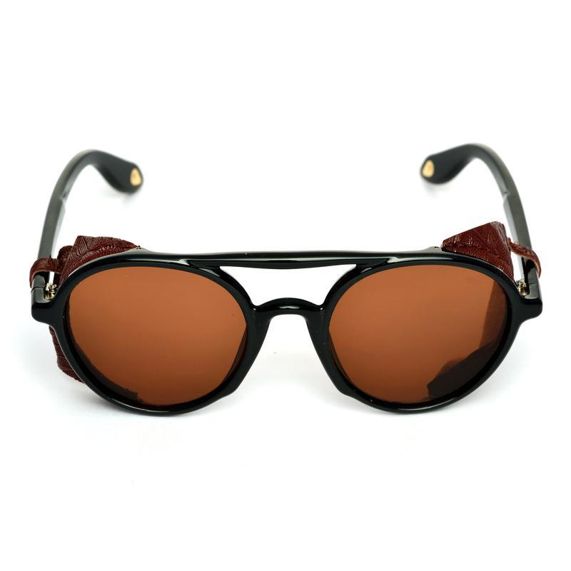 Round Black And Brown Sunglasses For Men And Women-FunkyTradition