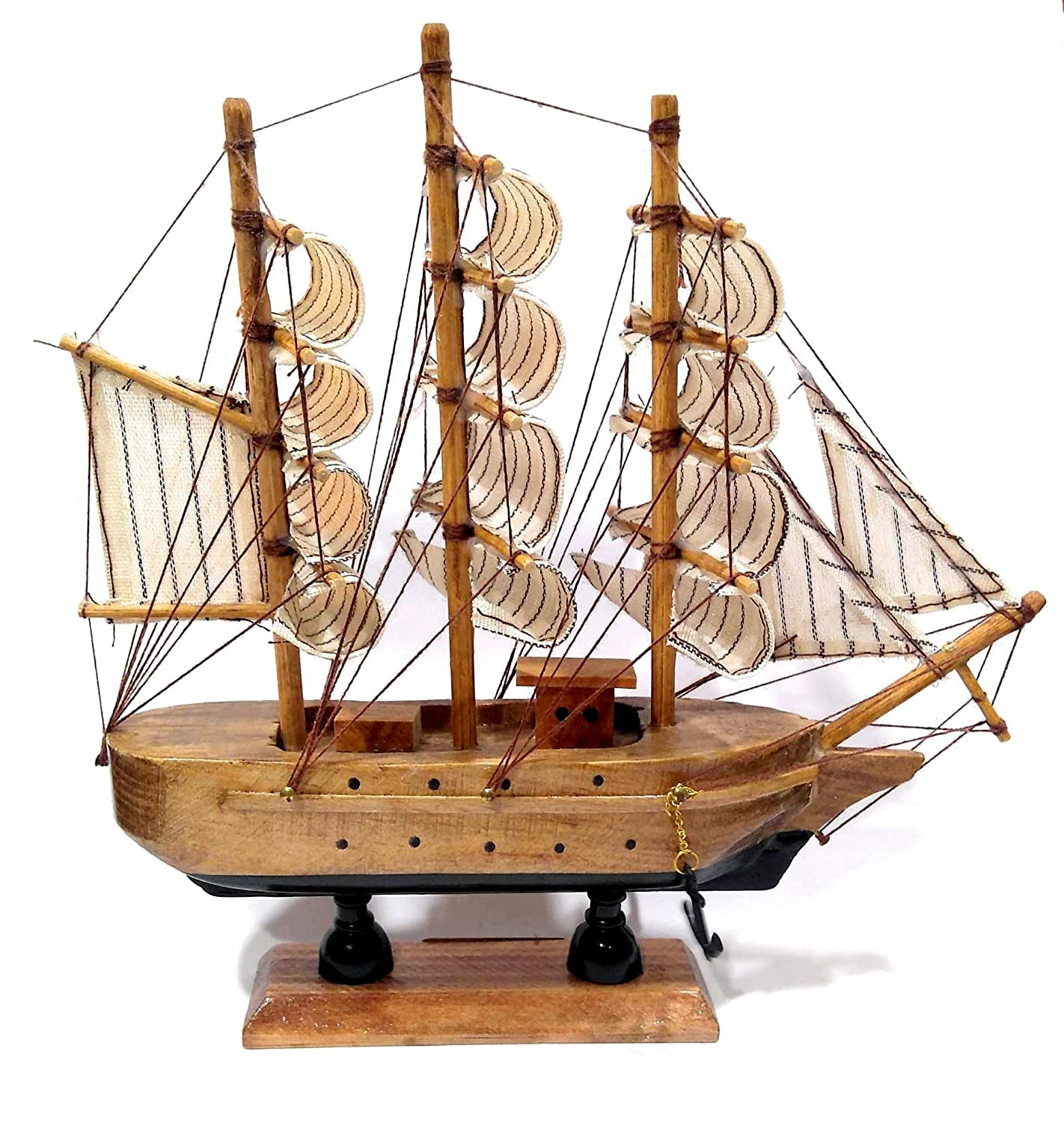 FunkyTradition Passat Tall Ship Detailed Wooden Model Nautical Home Decor 23 CM Tall