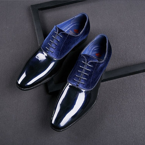 FunkyTradition Classy Office, Wedding, Party Wear Blue Shoes With Lace-Up