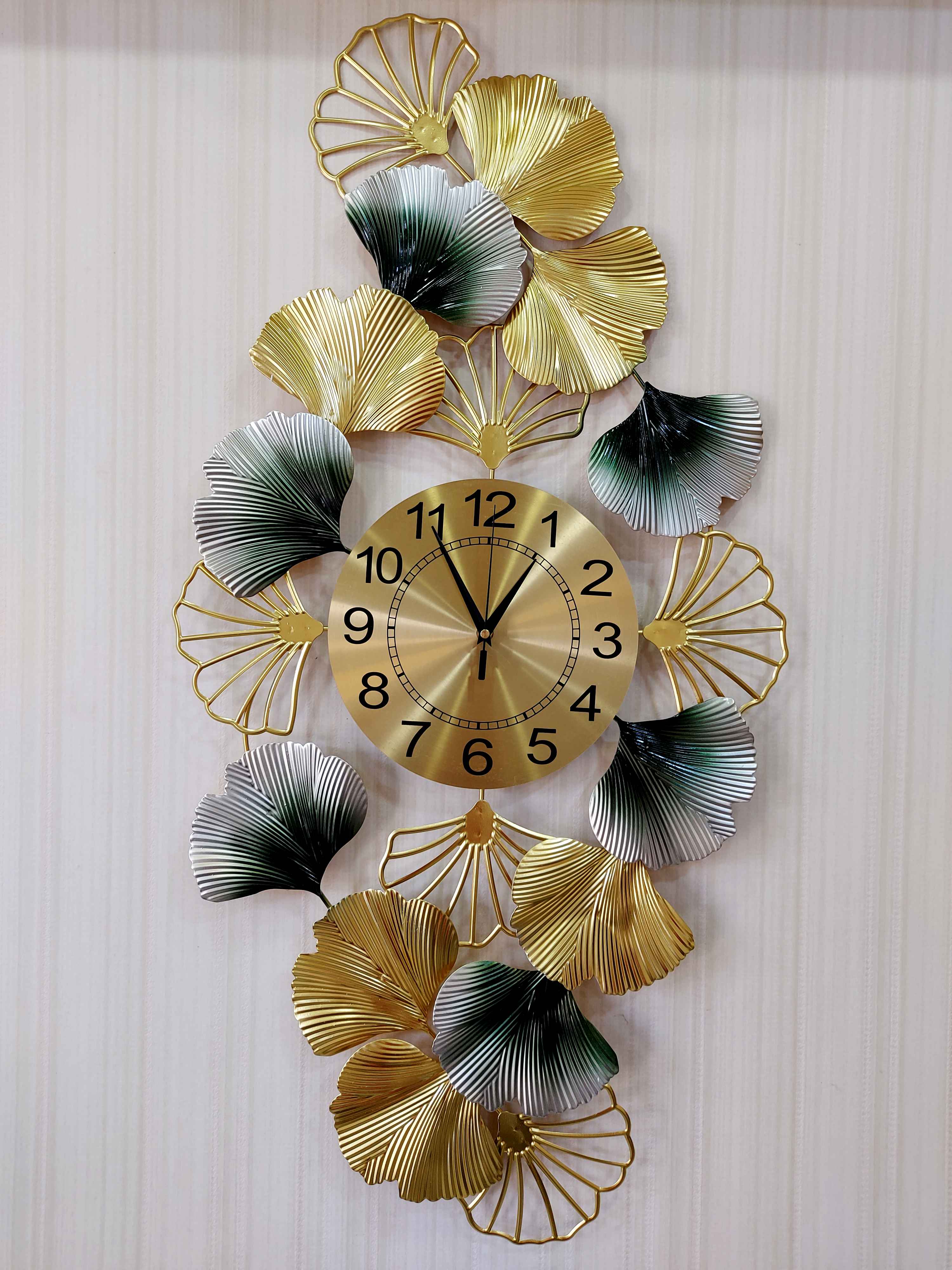 FunkyTradition Creative Luxury Decoration Multicolor Vertical Flower Wall Clock , Wall Watch , Wall Decor for Home Office Decor and Gifts