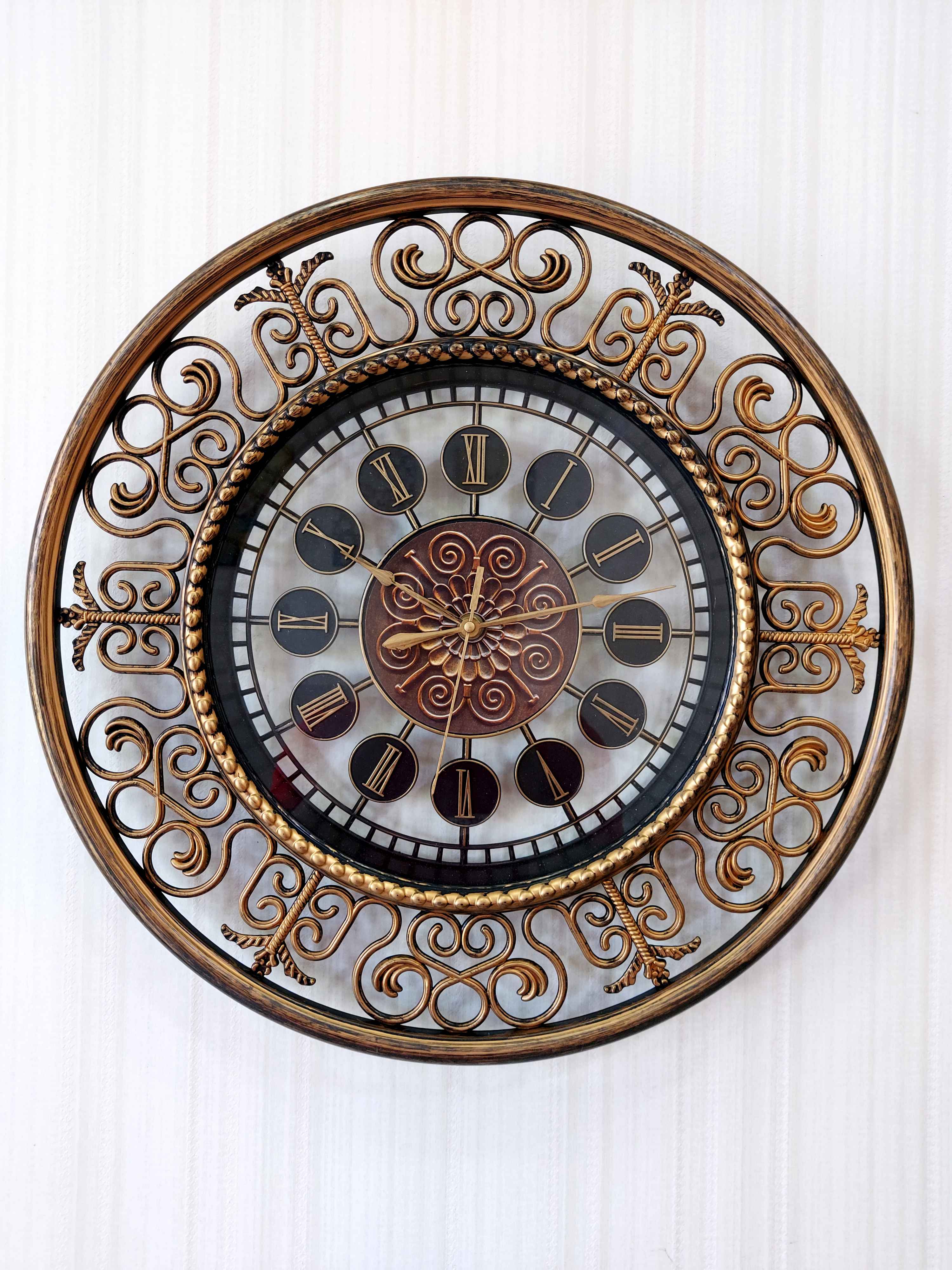 FunkyTradition Designer Wall Clock, Wall Watch, Wall Décor for Home Office Decor and Gifts 45 CM Tall