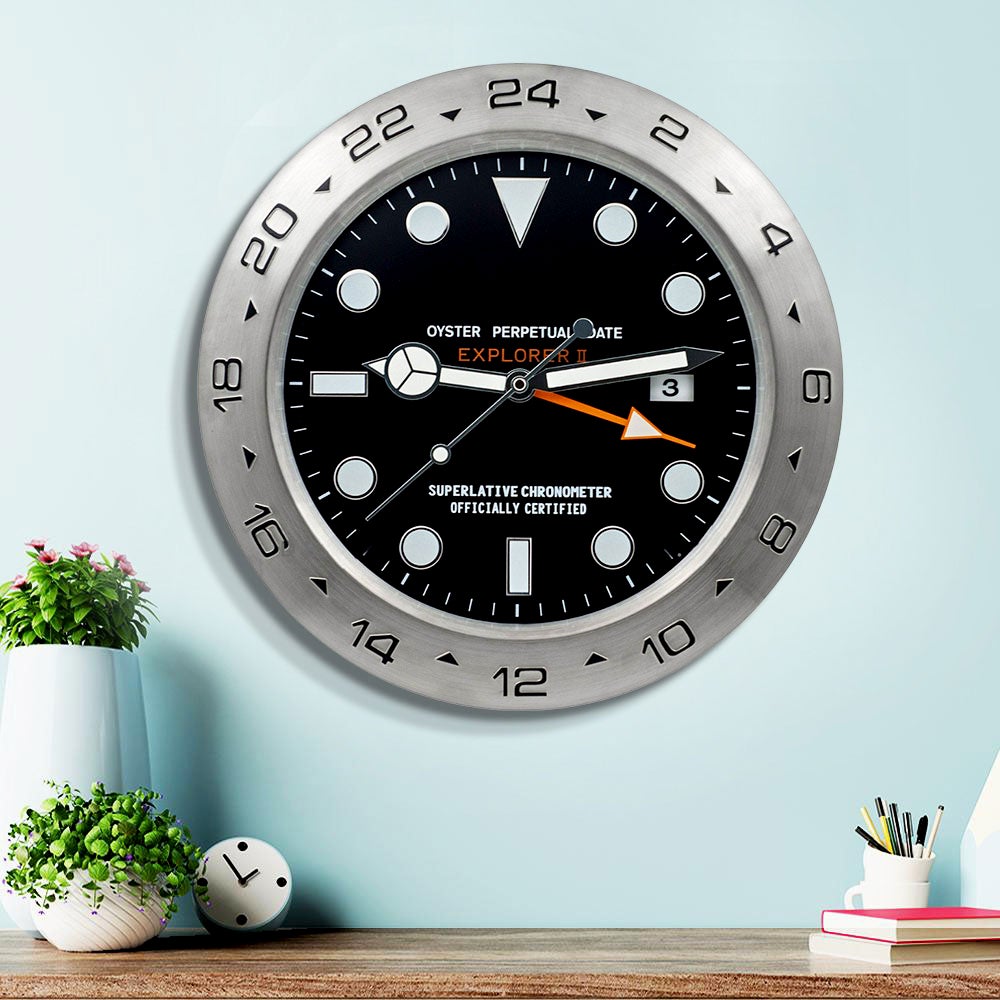 FunkyTradition Luxury Stainless Steel Wall Clock For Royal Home and Bungalows, Wall Clock, Wall Watch