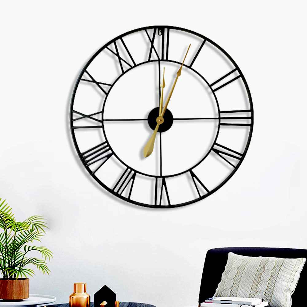FunkyTradition Minimal Design Metal Wall Clock, Wall Watch, Wall Décor for Home Office Decor and Gifts 72 CM Tall