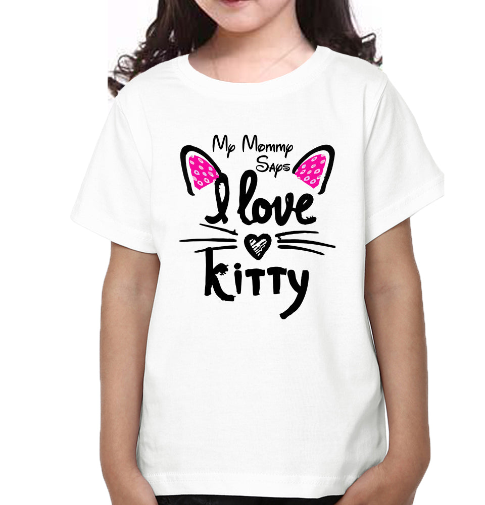 My Mummy Says I Love Kitty My Baby Says I Love Kitty Mother and Daughter Matching T-Shirt- FunkyTradition