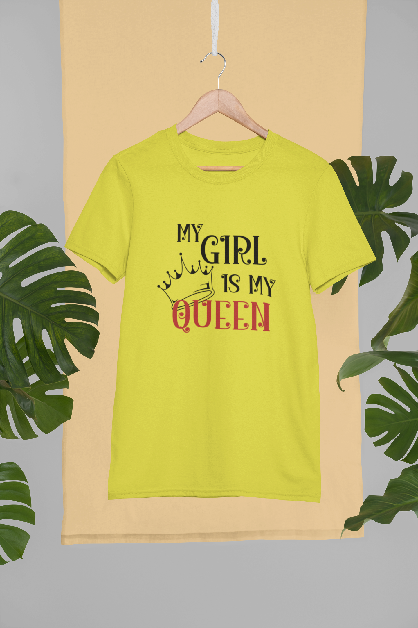 My Girl Is My Queen Father and Daughter Yellow Matching T-Shirt- FunkyTradition