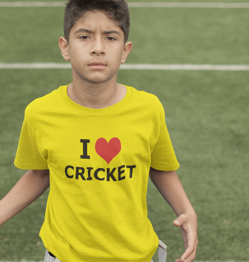 Love Cricket Half Sleeves T-Shirt for Boys and Kids-FunkyTradition