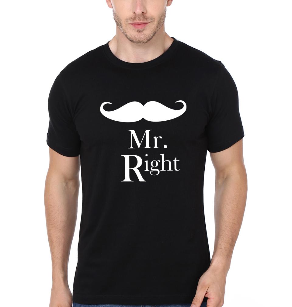 Mr.Right & Mrs. Always Right Couple Half Sleeves T-Shirts -FunkyTradition
