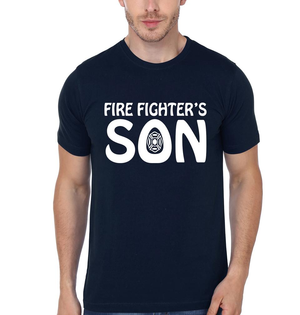 Fire Fighter's Mom Fire Fighter's Son Mother and Son Matching T-Shirt- FunkyTradition