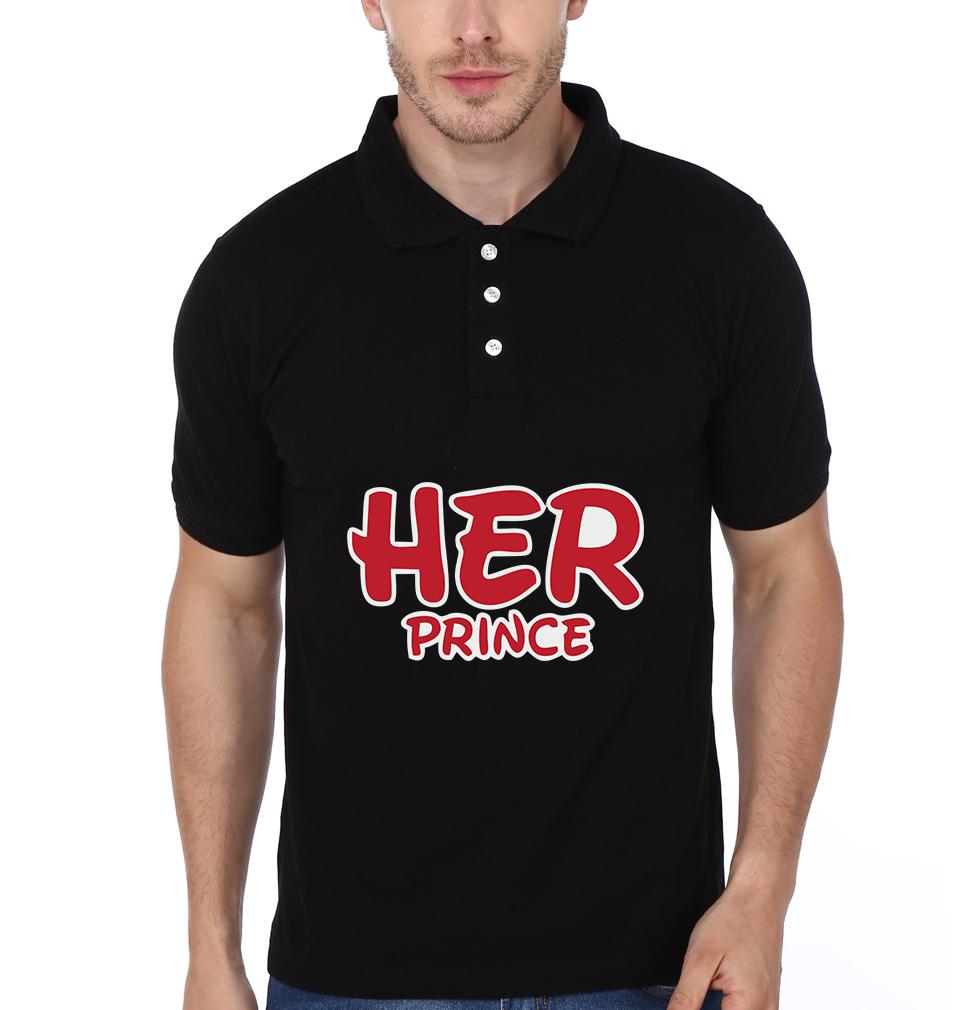Her Prince His Princess Couple Polo Half Sleeves T-Shirts -FunkyTradition