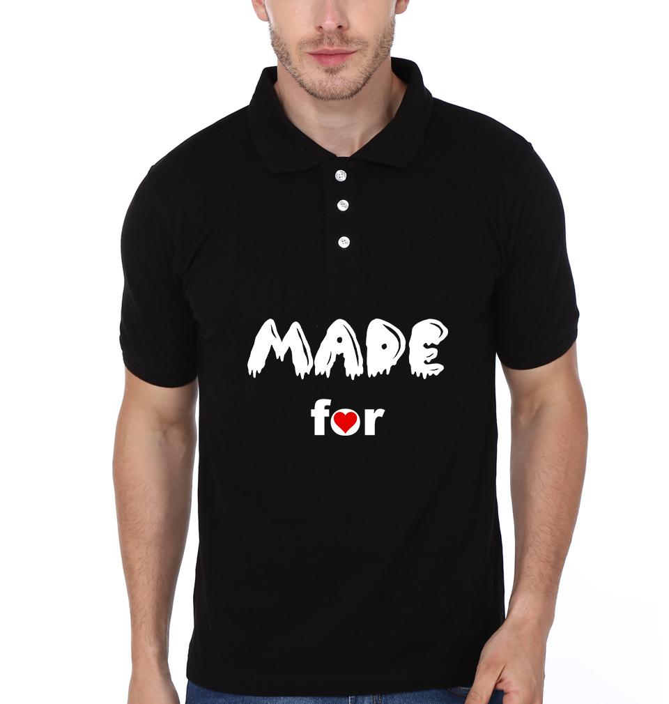 Made For Each Other Couple Polo Half Sleeves T-Shirts -FunkyTradition