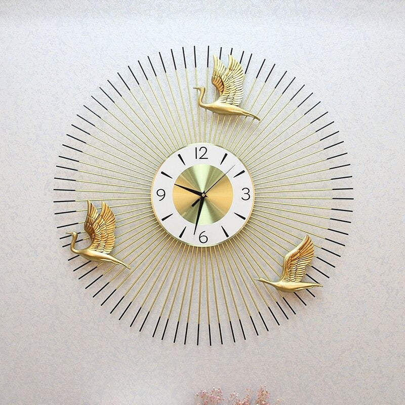FunkyTradition Modern Minimalist Creative Simple Atmosphere Birds Flying Metal Wall Clock , Wall Watch , Wall Decor for Home Office Decor and Gifts