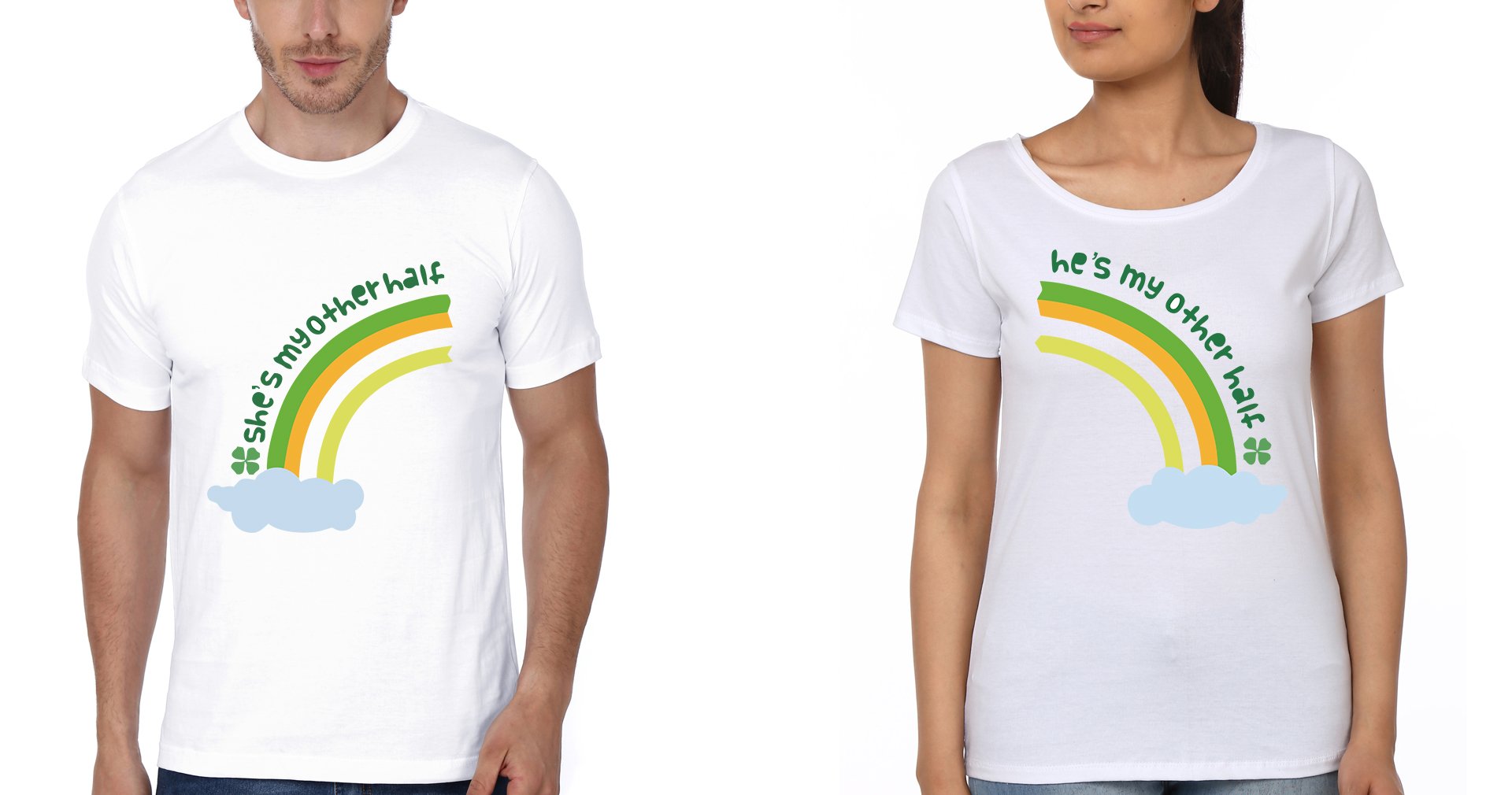 My Other Half Couple Half Sleeves T-Shirts -FunkyTradition