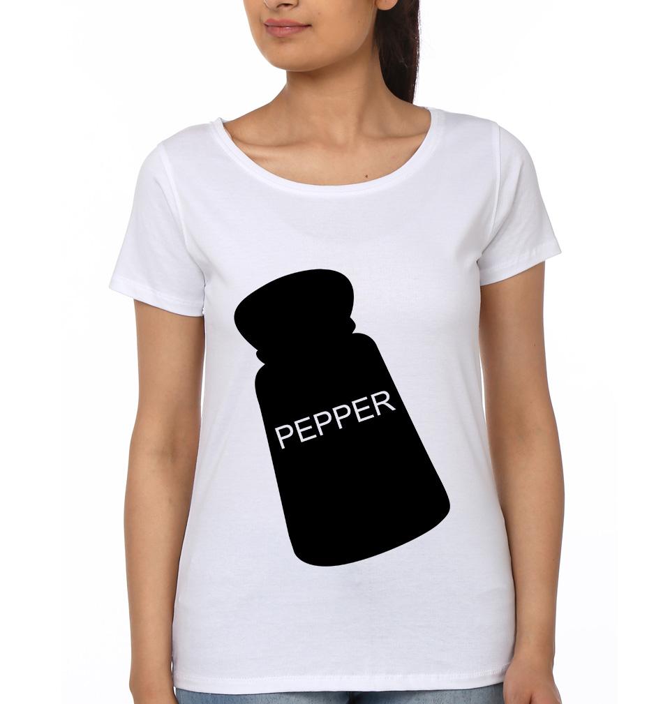 Salt Pepper Sister Sister Half Sleeves T-Shirts -FunkyTradition